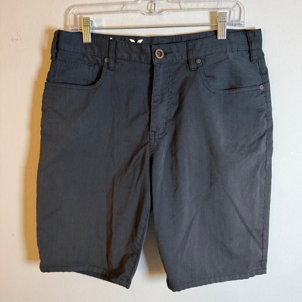 Hurley 84 Slim Mens Charcoal Grey Micro Ribbed Stretch Shorts Size 32‎ MW606LCR